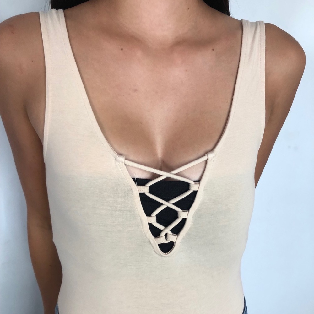 Lace front tank top bodysuit!